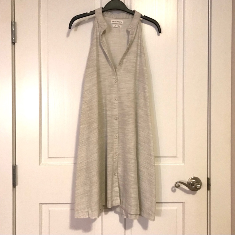 Button-Up Halter Dress with Pockets